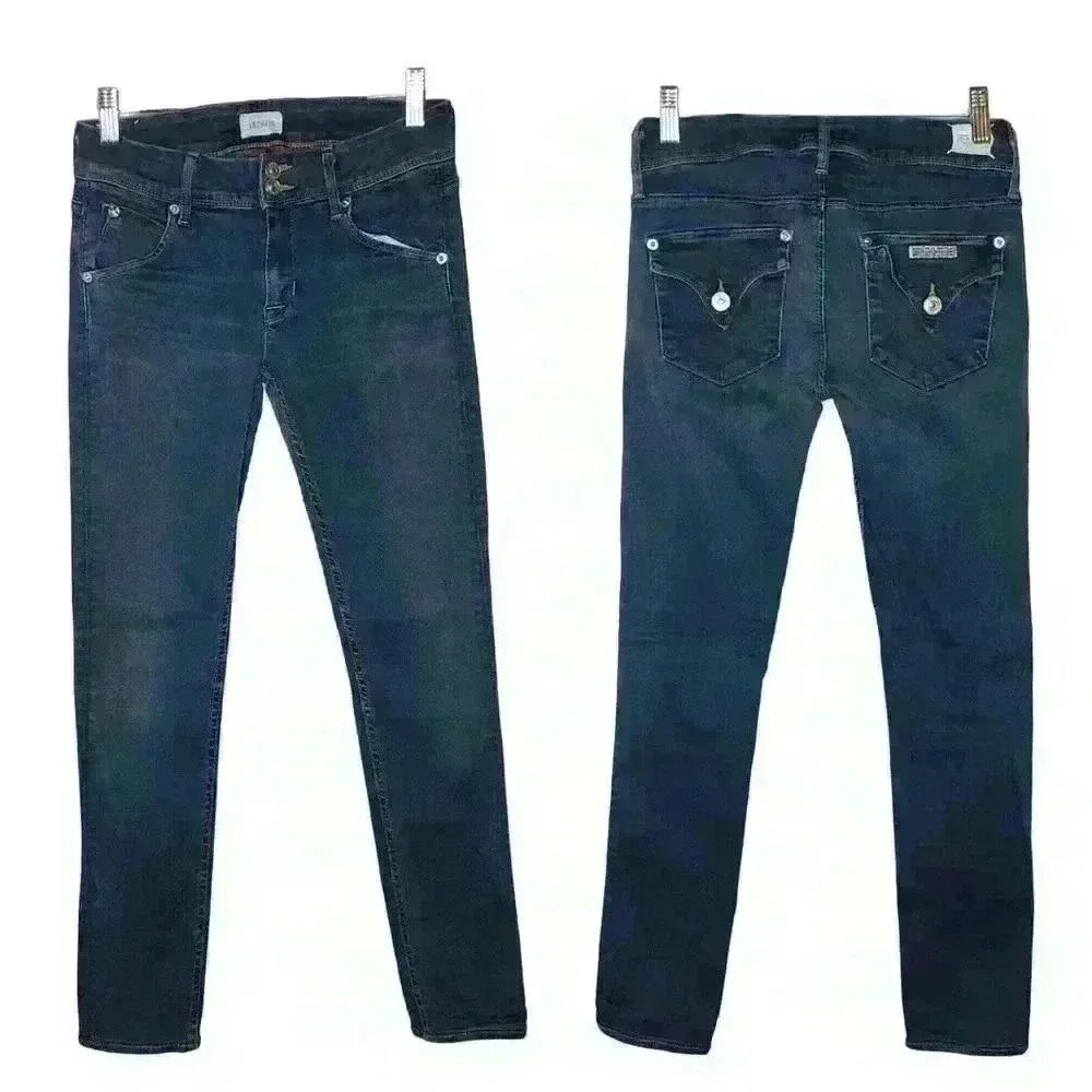 Hudson women's mid-rise medium wash collin skinny jeans size 25